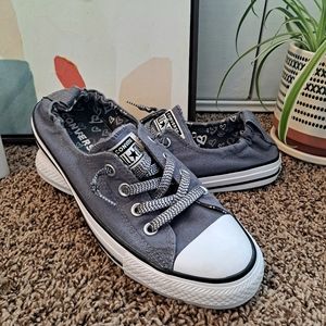 LIKE NEW Converse All Star Shoreline Blue Gray With Sparkly Laces